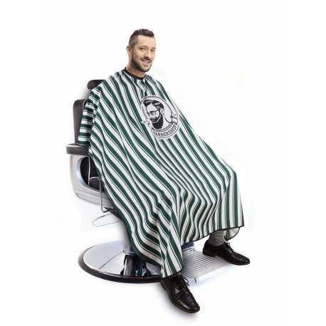 Ag Peinador Barber Pro Verde Blanco 155 X 142 Cm Ref.30048 Ag Peinador Barber Pro Verde Blanco 155 X 142 Cm Ref.30048