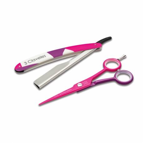 3 Claveles Tijera Cool + Navaja Hrc54 Filo Suave 5.5 Pulgadas Rosa Ref. 19180 3 Claveles Tijera Cool + Navaja Hrc54 Filo Suave 5.5 Pulgadas Rosa Ref. 19180