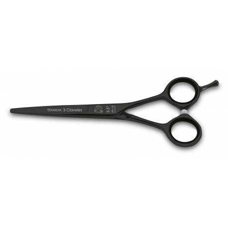 3 Claveles Tijera Titanium Negra Hrc60 Filo Navaja Concava 5.5 Pulgadas Ref. 12496 3 Claveles Tijera Titanium Negra Hrc60 Filo Navaja Concava 5.5 Pulgadas Ref. 12496