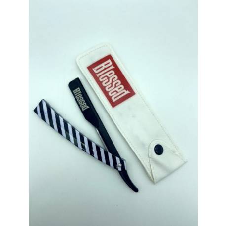 Blessed Navaja Carril Mango Metal Color Polo Barbero Blanco Y Negro Blessed Navaja Carril Mango Metal Color Polo Barbero Blanco Y Negro