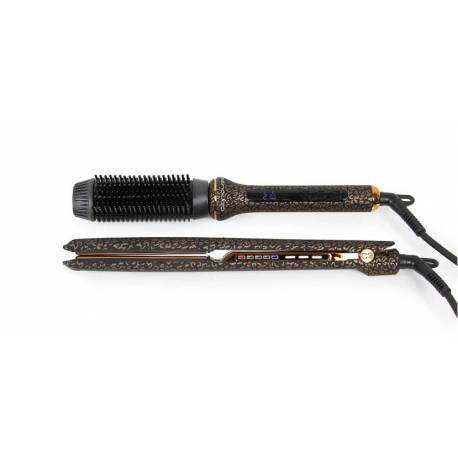 Corioliss Kit Christmas Plancha Titanio C3 Gold Leopard Y Hot Brush    Ref. Suk1051