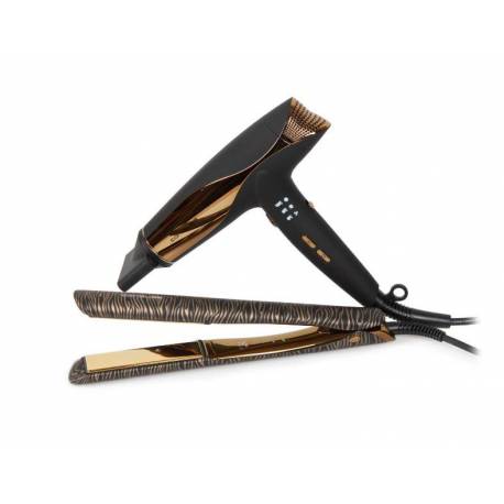 Corioliss Kit Plancha Titanio C5 Gold Zebra Y Secador Wind   Ref. Suk5054