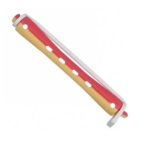 Eurostil Bigudi Plast Rojo Y Amarillo Largo  12 Unds. Ref. 903