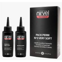 Nirvel Technika Permanente Perm N. 3 Very Soft  Cabellos Sensibles Y Coloreador Pack 2 X 125 Ml. Permanente Mas Neutralizante R