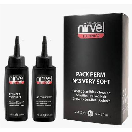 Nirvel Technika Permanente Perm N. 3 Very Soft  Cabellos Sensibles Y Coloreador Pack 2 X 125 Ml. Permanente Mas Neutralizante R