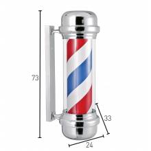 Postquam Barber Pole Luminoso Giratorio Rayas Azul/blanca/roja Carcasa Cromada    Ref. Idaccbarb02