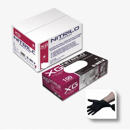 Santex Guantes Nitrilo Negro Fino Pequeño 100 Unids Ref. Gd18bb